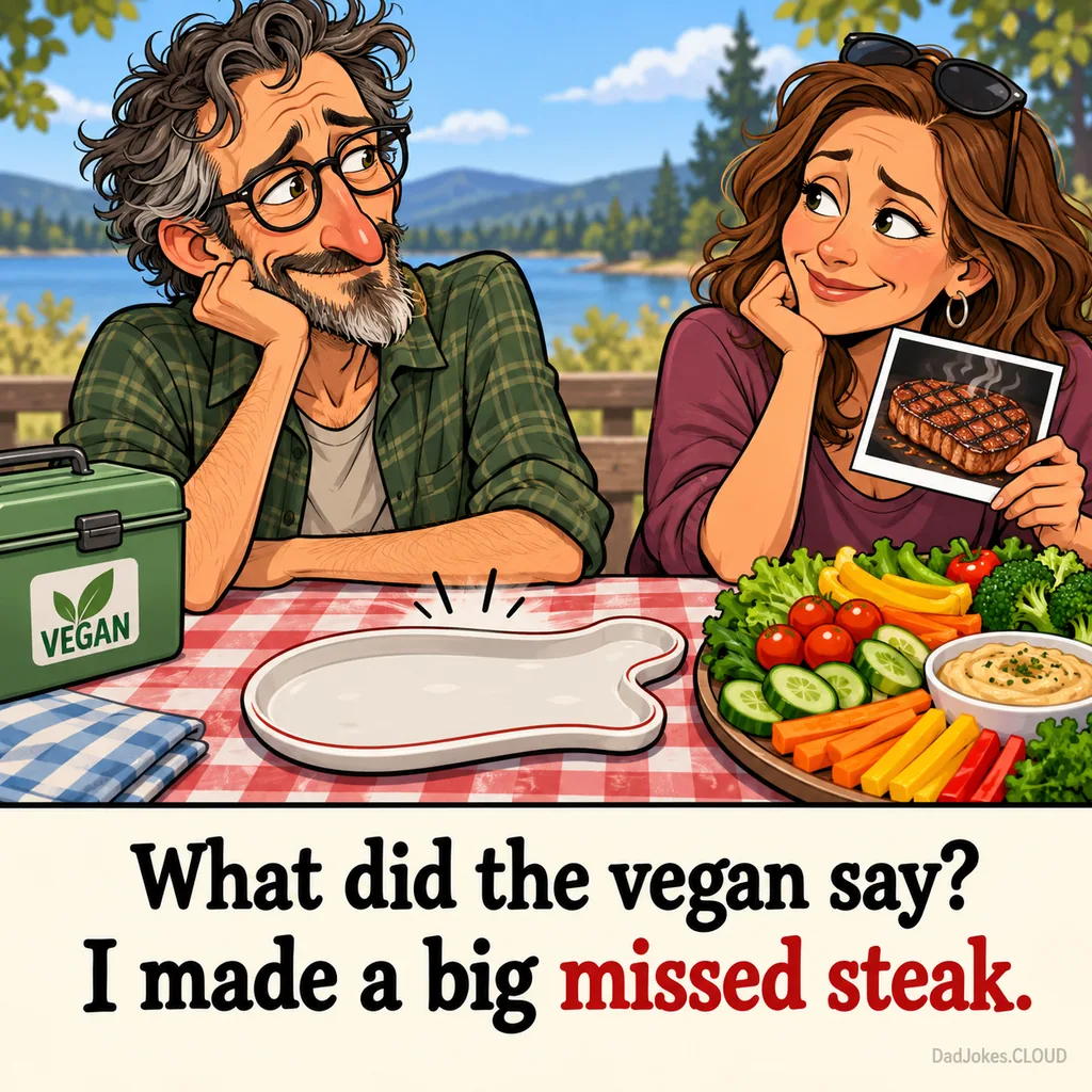 Grocery Aisle Confession. What did the vegan say? I made a big missed steak.