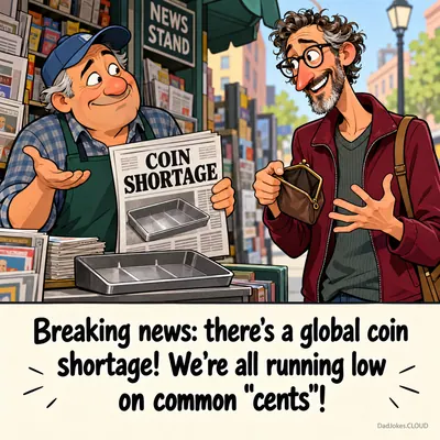 Breaking news: there's a global coin shortage! We're all running low on common "cents"!