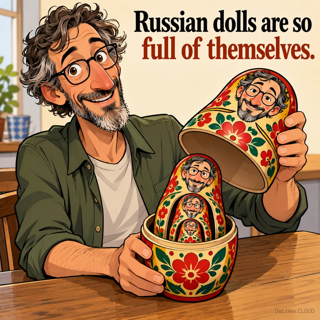 Dolls on the Mantel. Russian dolls are so full of themselves.