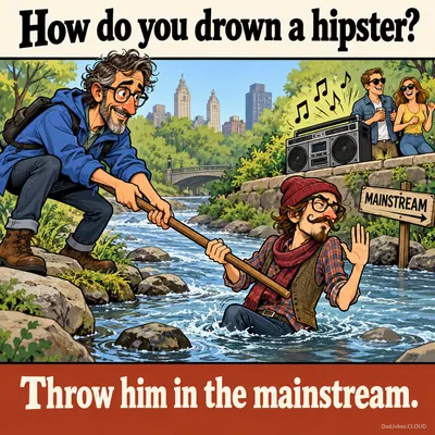 How do you drown a hipster? Throw him in the mainstream.