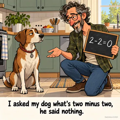I asked my dog what's two minus two, he said nothing.
