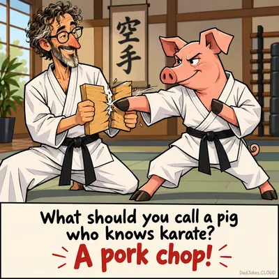 What should you call a pig who knows karate? A pork chop!