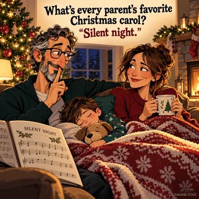 What’s every parent’s favorite Christmas carol? “Silent night.”
