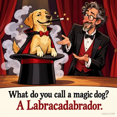 What do you call a magic dog? A Labracadabrador.