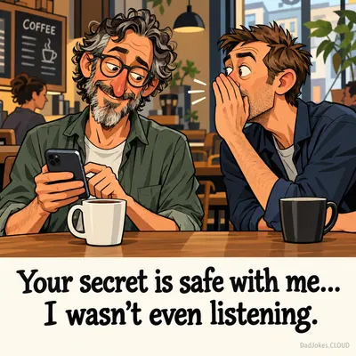 Your secret is safe with me… I wasn't even listening.