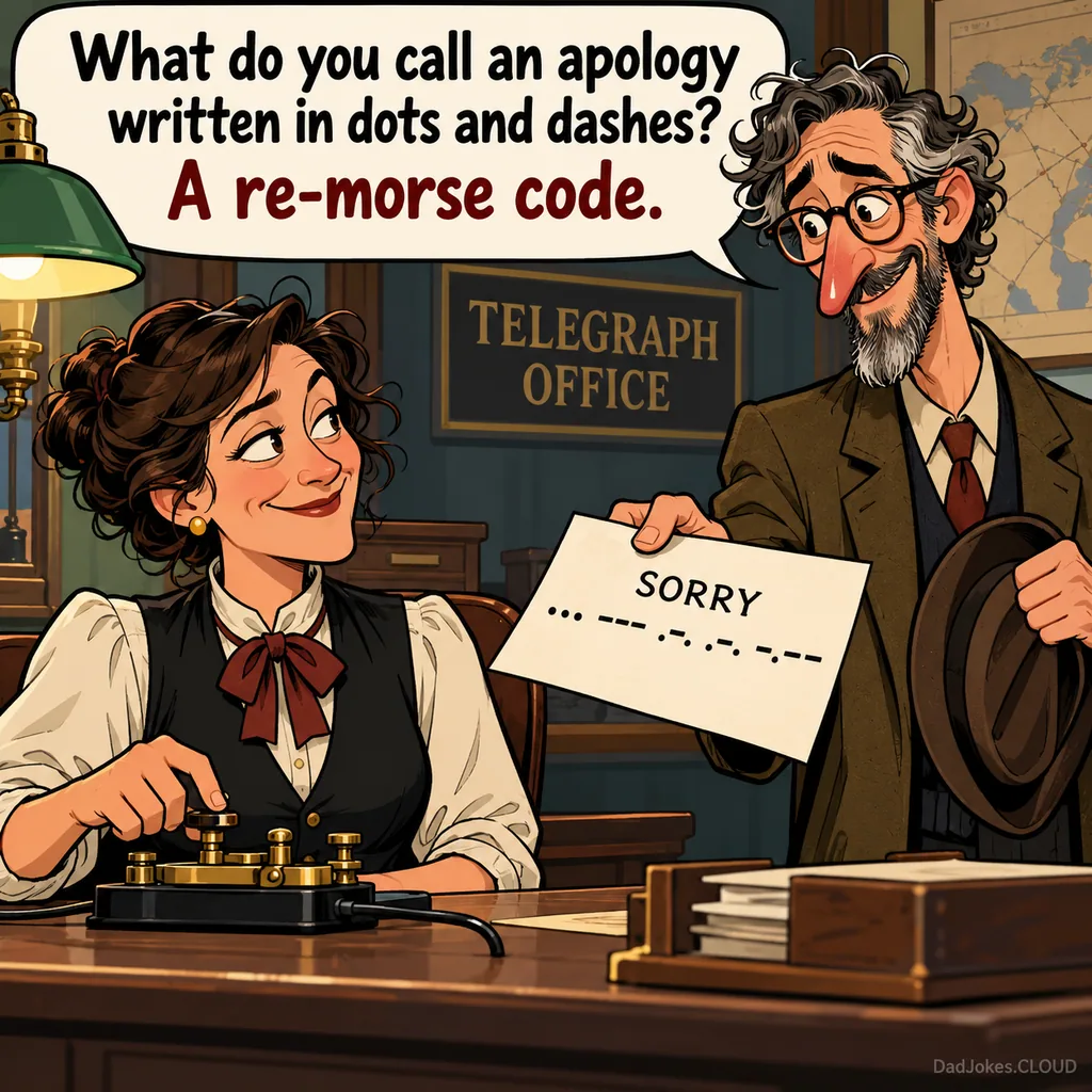 Sorry, Beep Beep. What do you call an apology written in dots and dashes? A re-morse code.