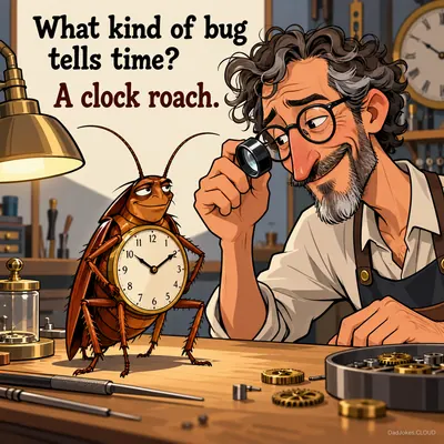 What kind of bug tells time? A clock roach.