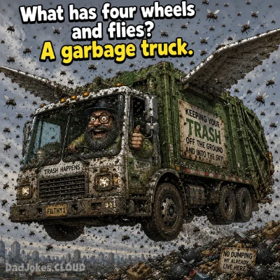 What has four wheels and flies? A garbage truck.