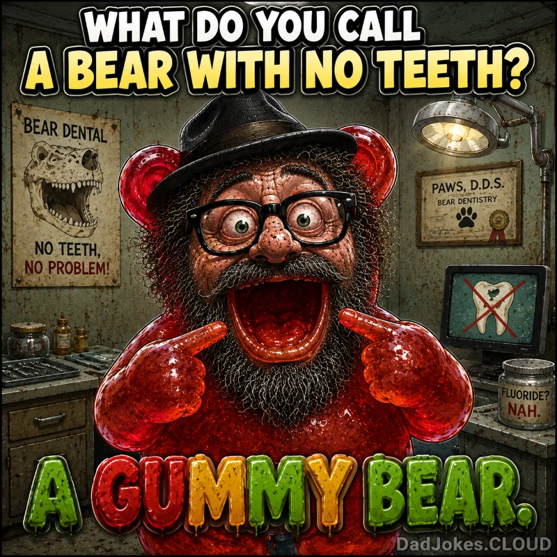 Forest Dentistry Update. What do you call a bear with no teeth? A gummy bear.