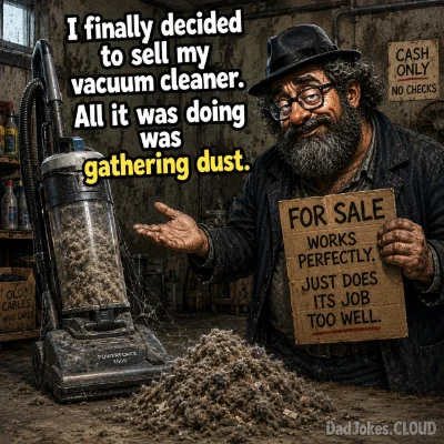 I finally decided to sell my vacuum cleaner. All it was doing was gathering dust.