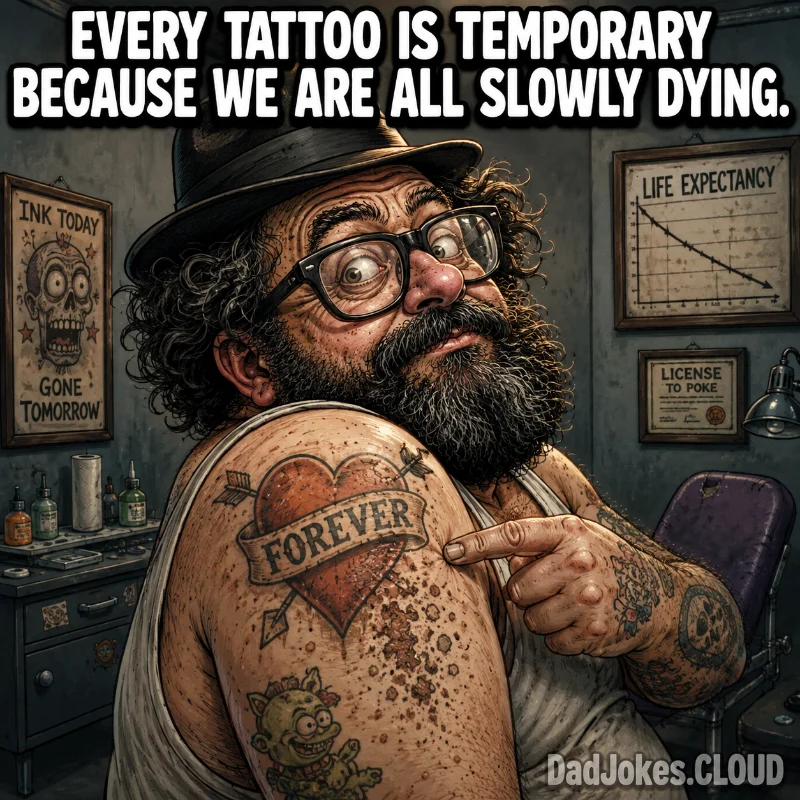 Fine Print on Ink. Every tattoo is temporary because we are all slowly dying.