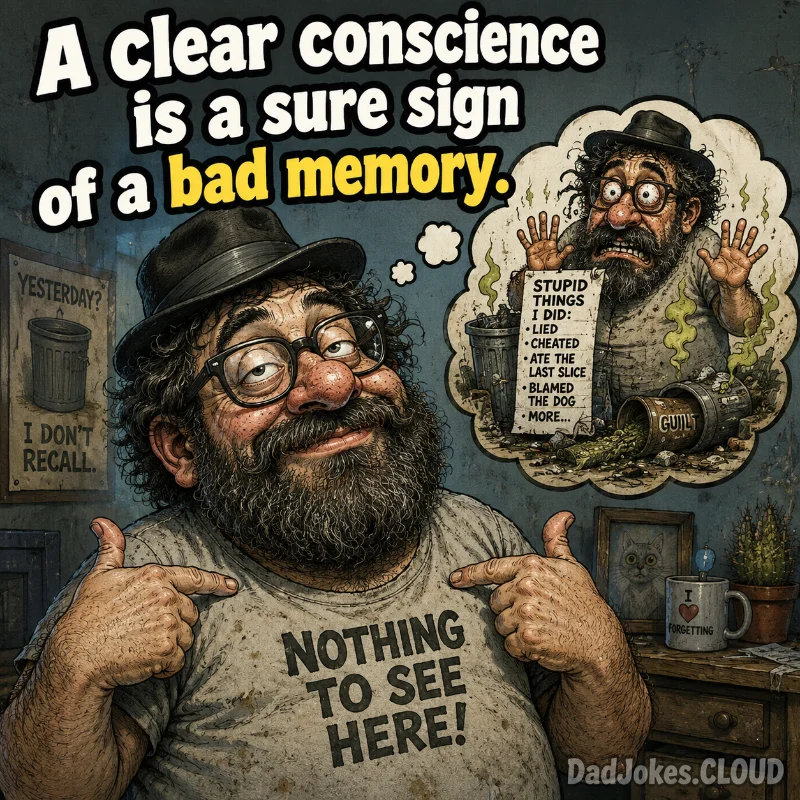 Sleeping Like a Saint. A clear conscience is a sure sign of a bad memory.