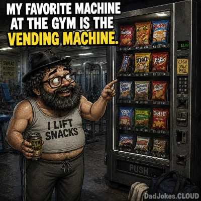 My favorite machine at the gym is the vending machine.