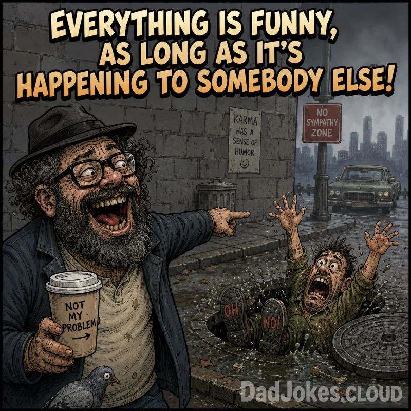 From a Safe Distance. Everything is funny, as long as it's happening to somebody else!
