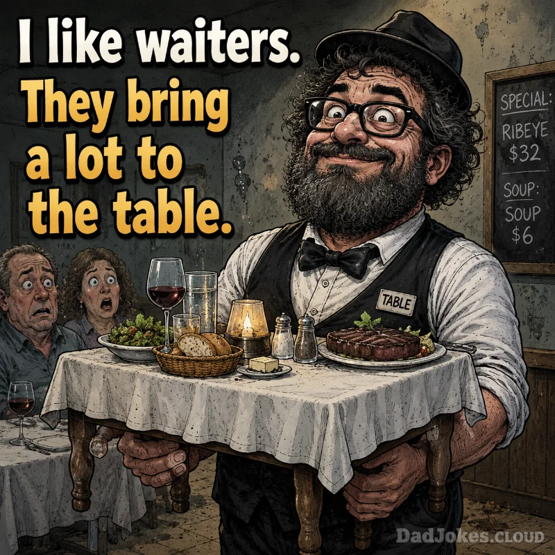 Service With a Subtext. I like waiters. They bring a lot to the table.