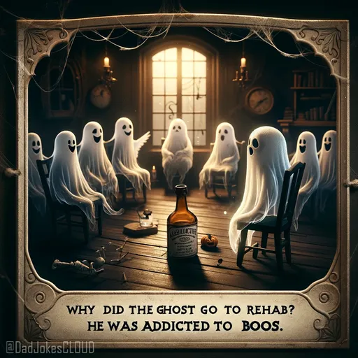 Spirits in Recovery. Why did the ghost go to rehab? He was addicted to boos.