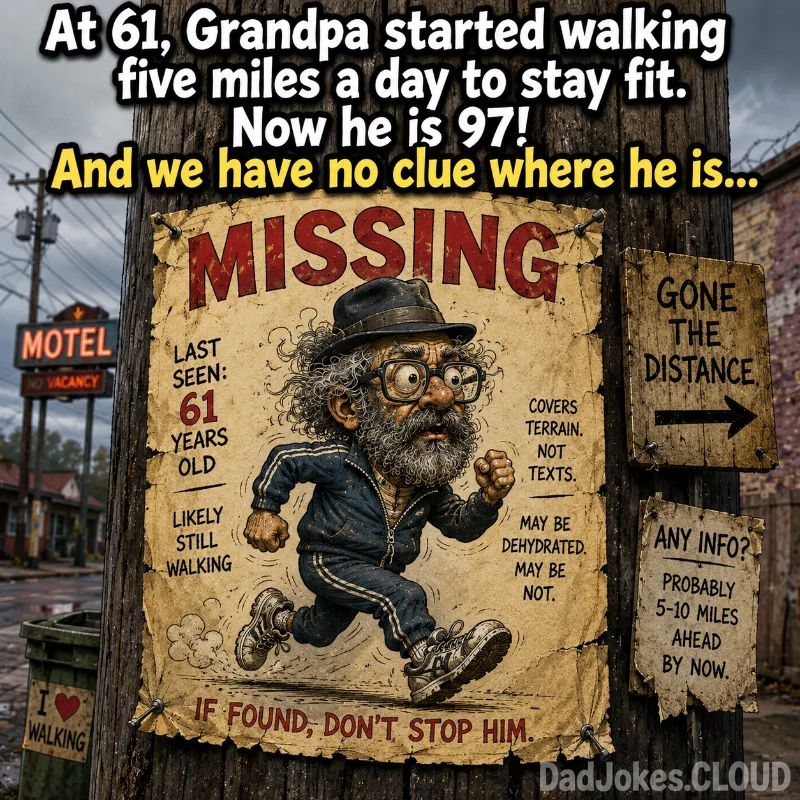 Grandma Went Long. At 61, Grandma started walking five miles a day to stay fit. Now she is 97! And we have no clue where she is…