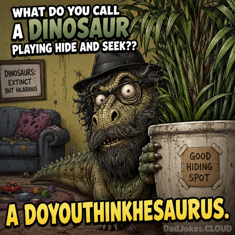Extinct Level Stealth. What do you call a dinosaur playing hide and seek? A Doyouthinkhesaurus.