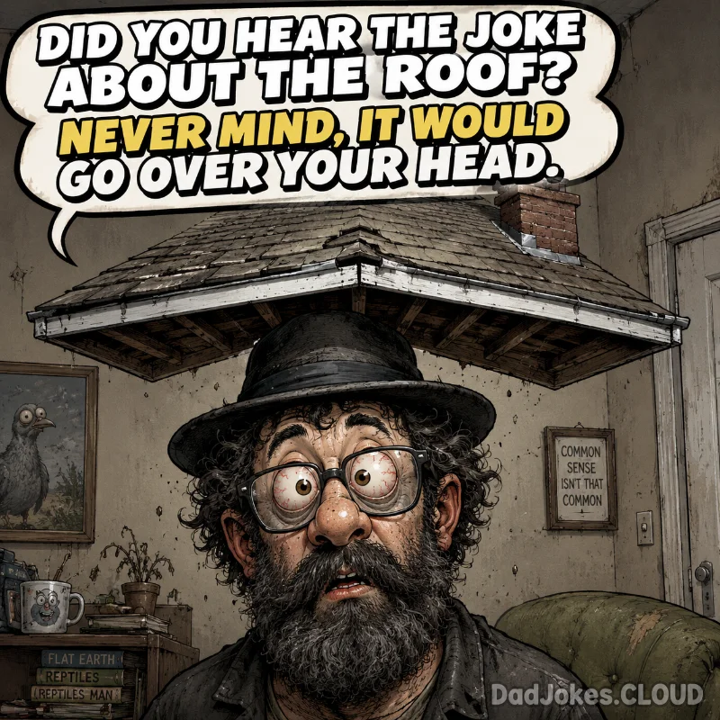 Tall Tale Incoming. Did you hear the joke about the roof? Never mind, it would go over your head.