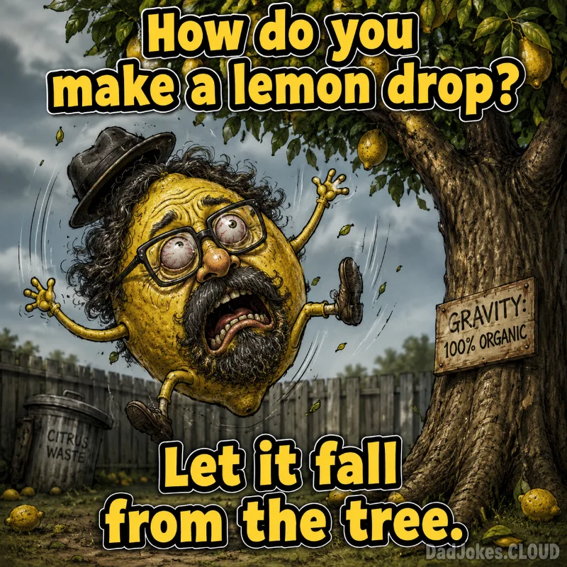 Citrus Gravity Lesson. How do you make a lemon drop? Let it fall from the tree.