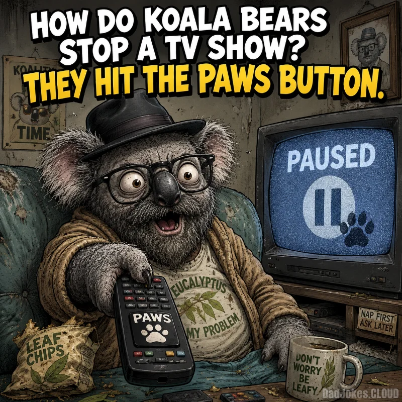 Marsupial Remote Skills. How do koala bears stop a TV show? They hit the paws button.