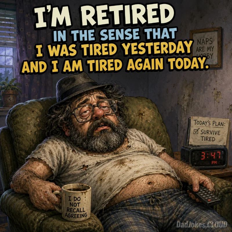 Definitional Loophole. I’m retired in the sense that I was tired yesterday and I am tired again today.