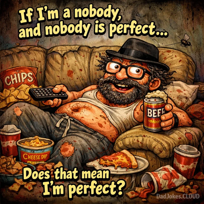 Airtight Logic. If I'm a nobody, and nobody is perfect, does that mean I'm perfect?