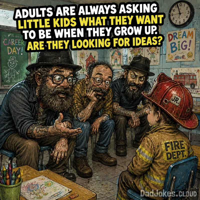 Cornered at the Reunion. Adults are always asking little kids what they want to be when they grow up. Are they looking for ideas?