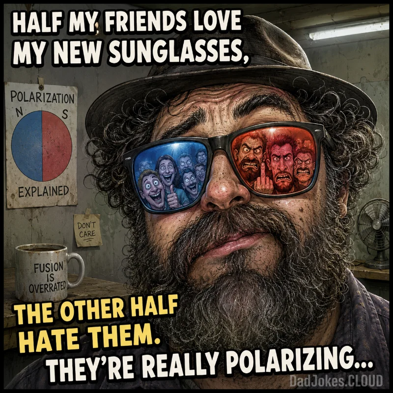 Shades of Controversy. Half my friends love my new sunglasses, the other half hate them. They’re really polarizing…