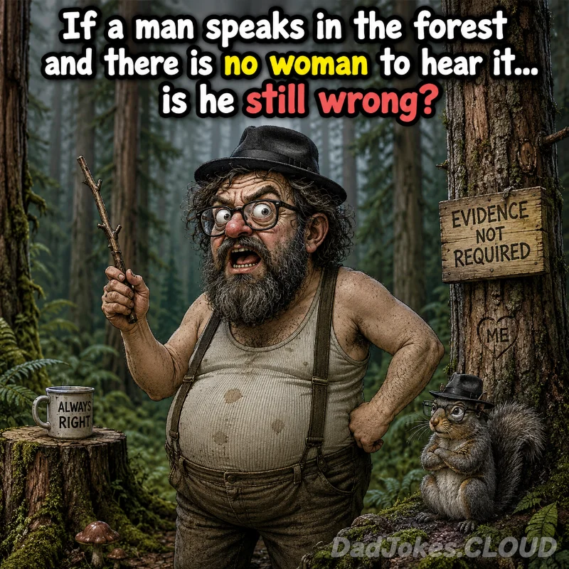 Forest Etiquette. If a man speaks in the forest and there is no woman to hear it… is he still wrong?