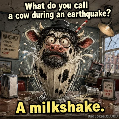 What do you call a cow during an earthquake? A milkshake.
