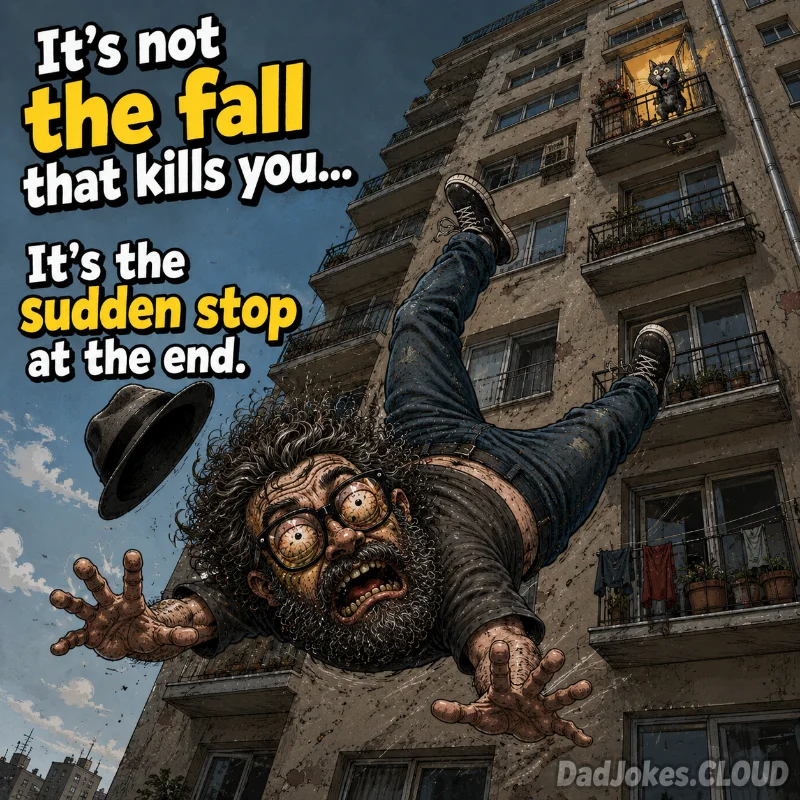 Physics for Free. It's not the fall that kills you… It's the sudden stop at the end.