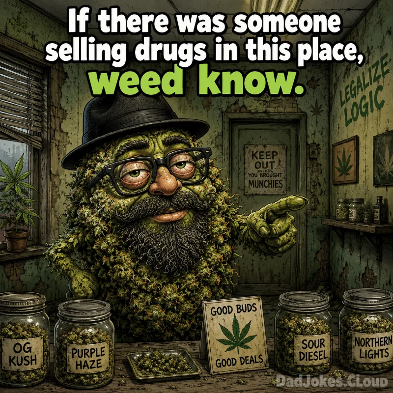 Neighborhood Watch Activated. If there was someone selling drugs in this place, weed know.
