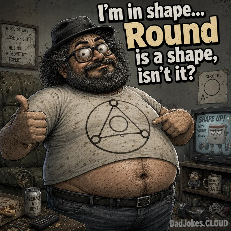 Geometrically Speaking. I'm in shape… Round is a shape, isn't it?