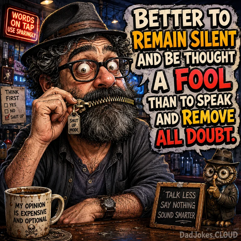 Mouth Closed Policy. Better to remain silent and be thought a fool than to speak and remove all doubt.