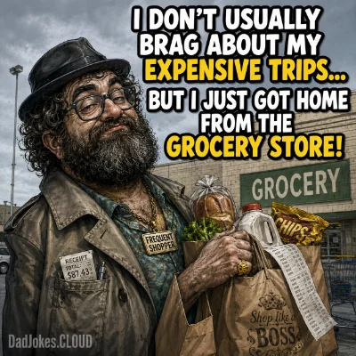 I don't usually brag about my expensive trips… but I just got home from the grocery store!