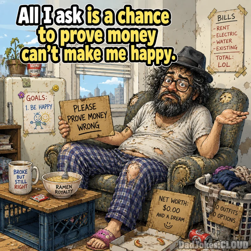 Just Give Me a Shot. All I ask is a chance to prove money can't make me happy.