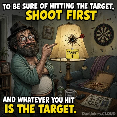 To be sure of hitting the target, shoot first and whatever you hit is the target.