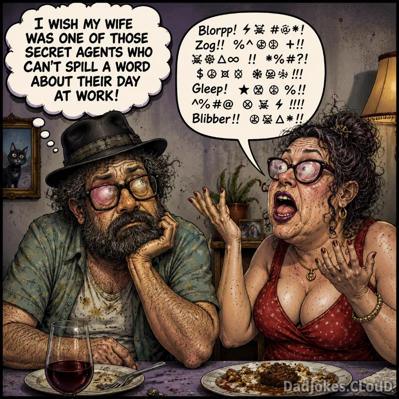 Classified Information Wanted. I wish my wife was one of those secret agents who can't spill a word about their day at work!