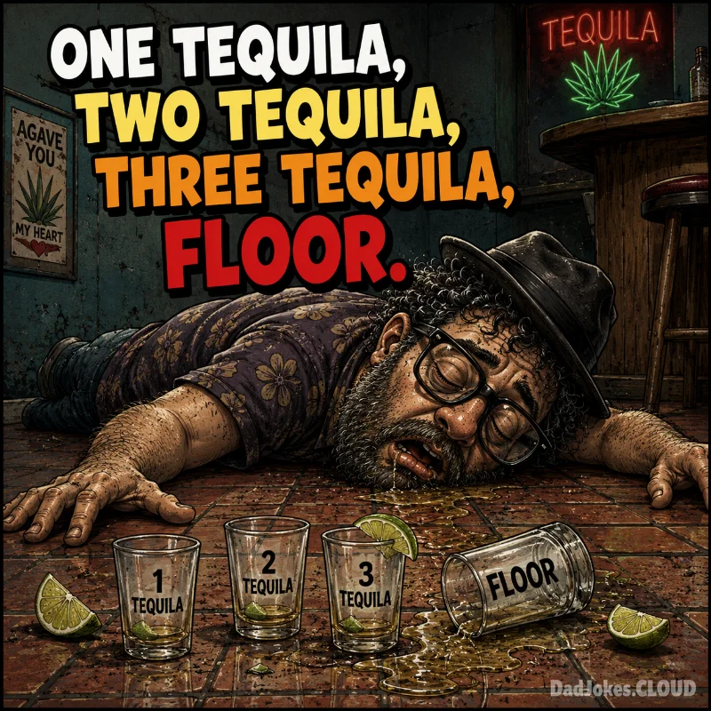 Counting Lessons. One tequila, two tequila, three tequila, floor.