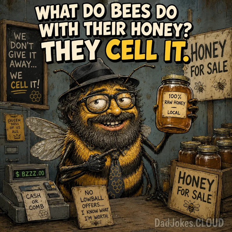 Hive Mind Hustle. What do bees do with their honey? They cell it.
