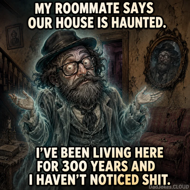 Quiet Neighborhood. My roommate says our house is haunted. I've been living here for 300 years and I haven't noticed shit.