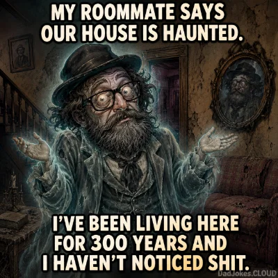 My roommate says our house is haunted. I've been living here for 300 years and I haven't noticed shit.
