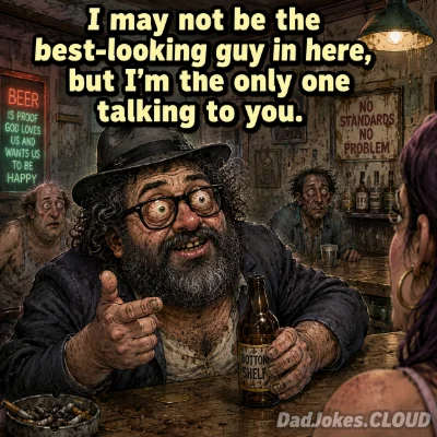 I may not be the best-looking guy in here, but I’m the only one talking to you.