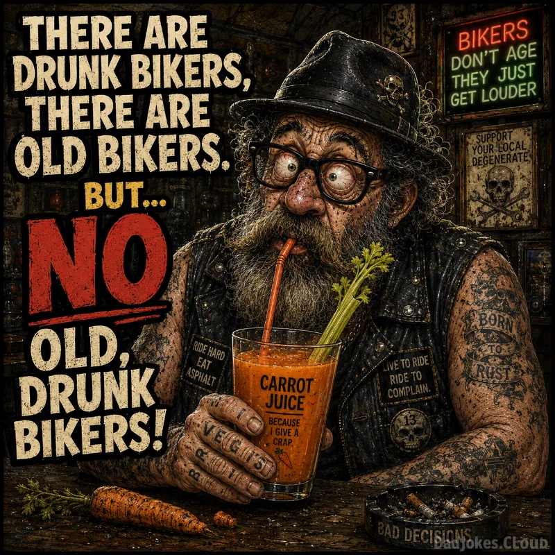 Odds on the Open Road. There are drunk bikers, there are old bikers. But… there are no old, drunk bikers!