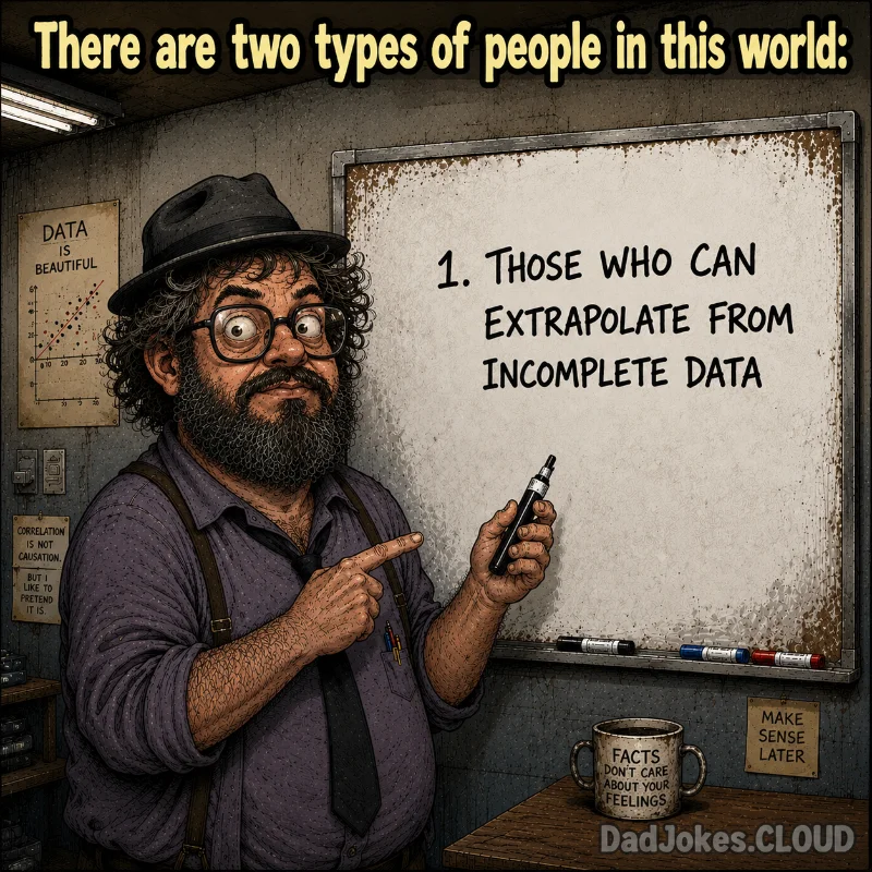 A List Cut Short. There are two types of people in this world: 1. Those who can extrapolate from incomplete data