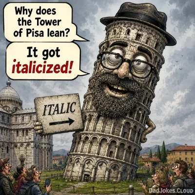 Why does the Tower of Pisa lean? It got italicized!