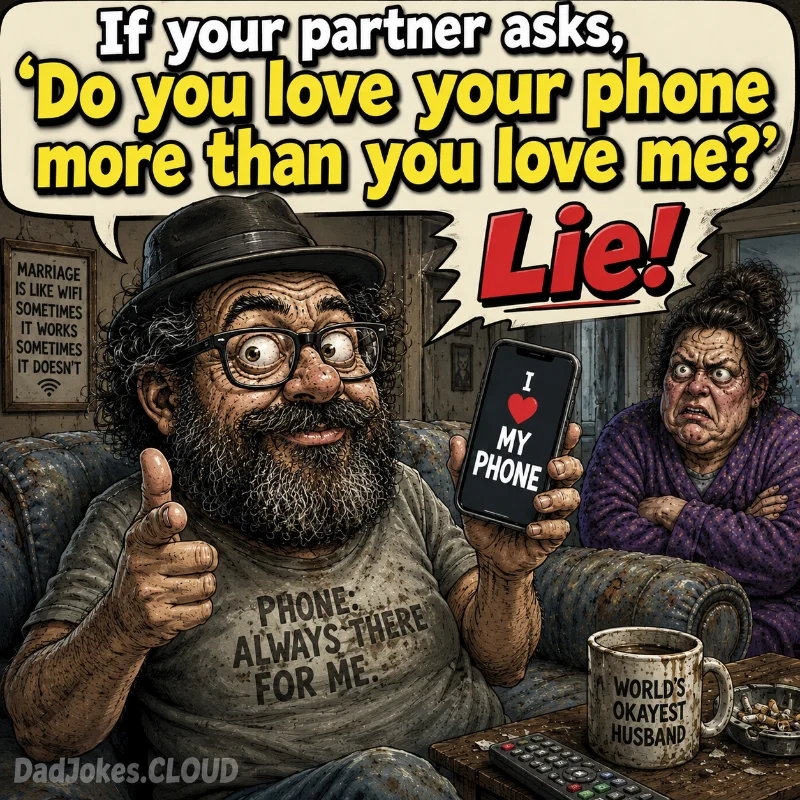 Phone Versus Partner. If your partner asks, 'Do you love your phone more than you love me?' Lie!