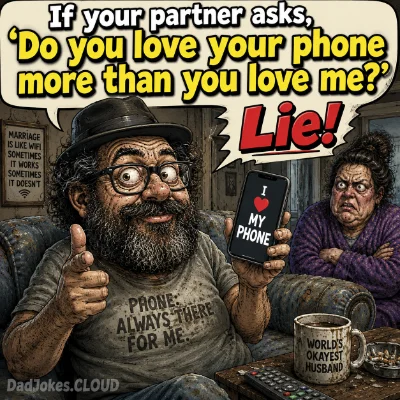 If your partner asks, 'Do you love your phone more than you love me?' Lie!