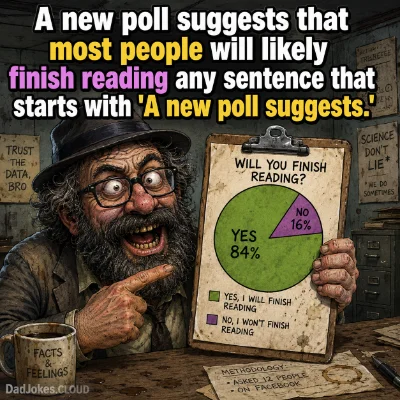 A new poll suggests that most people will likely finish reading any sentence that starts with 'A new poll suggests.'